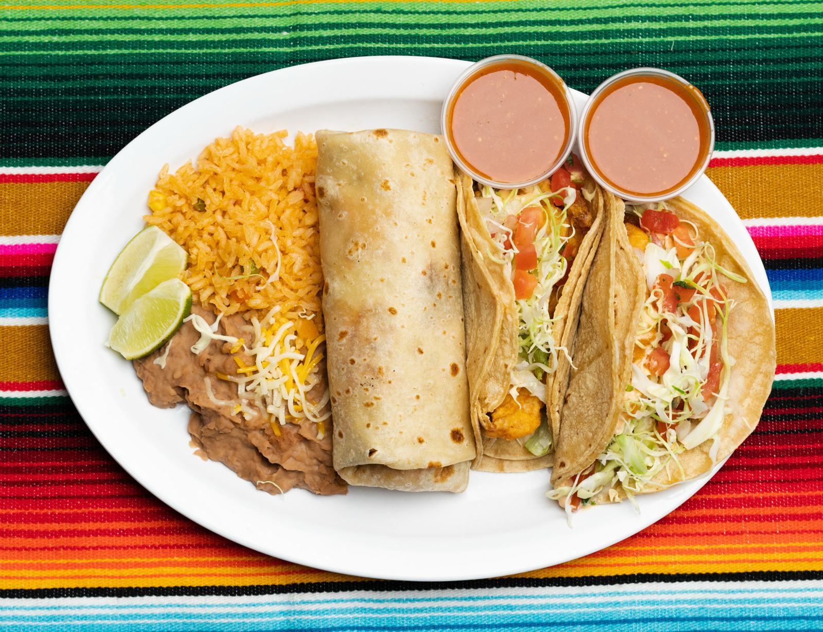 Fresh Mexican food at El Pueblo — fish tacos from Cardiff, Carlsbad, Carmel Valley, and Del Mar
