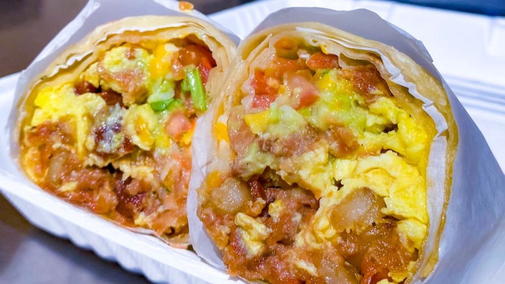 Super Breakfast Burrito at El Pueblo Mexican Food